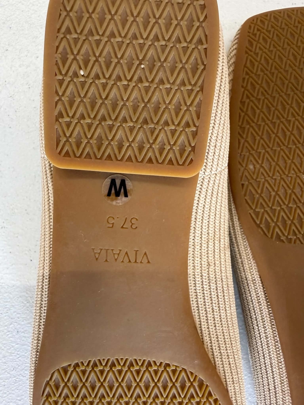 Vivaia Square-Toe V-Cut Flats (Margot 2.0 Beige Ribbed Knit Ballet Flats - Picture 9 of 11